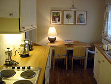 Kitchen at Seashell self-catering cottage, Lower Largo, Fife, Scotland, UK